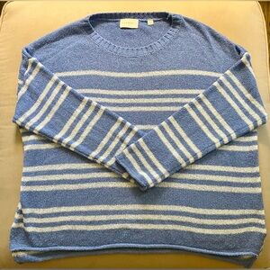 Mia & Tess purple and White Crew Neck Sweater